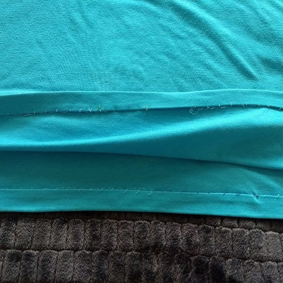 Vintage 80s turquoise t-shirt daydress napdress housedress - Picture 8 of 8